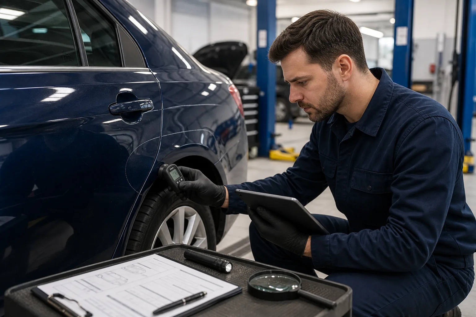 Vehicle inspection used to evaluate accident history and damage records
